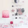 Star circle garland party hanging decoration ribbon for birthday wedding Christmas supplies - Pink Glitter & Silver Cardboard