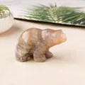 Natürliche Kristall Eisbär Figur Edelstein Tier Schnitzerei Heim Dekor braune Kristall Variante - Mondstein Eisbär / 6.3*3.8*3CM