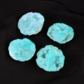 Natural turquoise aura crystal agate geode slices set, electroplated raw stone home decor - 3-5cm/Piece / Electroplated Blue