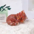 Natürliche Kristall Splitter Schlafende Katze Harz Figur für schöne Büro Heim Desktop Dekor. - Roter Achat