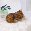 Natürliche Kristallkies schlafende Katze Harz Figur Heim Büro Desktop Dekor Ornament - Tigerauge