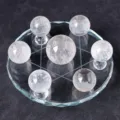 Klarsicht Quarz Kristallkugel Sieben Sterne Array Feng Shui Tischdekoration Dekor Variante - Bergkristall Kugel Sieben-Sterne-Array / Seitenkugel 2.5cm, Hauptkugel 3cm, Basis 10cm
