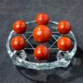 Natürliche rote Kristallkugel Sieben-Sterne-Array Feng Shui Dekoration Kristallplatte - Roter Jaspis Kugel Sieben-Sterne-Array