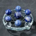 Natürlicher Sodalith Kristallkugel Sieben-Sterne-Array Feng Shui Ornament Tischdeko - Sodalith Kugel Sieben-Sterne-Array