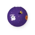 Μωβ χάρτινο φανάρι Halloween με χαριτωμένο φάντασμα και κολοκύθα για διακόσμηση πάρτι. - Φαναράκια Halloween τύπου Α - Μωβ φάντασμα