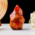 Natural red carnelian flame crystal carving gemstone mineral specimen home Halloween decor. - Approx 100-200g/Piece