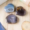 Natürlicher Kristall Achat Geode Herz Handschmeichler Rohstein Dekoration Ornament - Achat Herz Geode Handstück