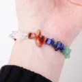 Bracciale di pietre naturali di cristallo colorate chakra gioielli da donna. - Bracciale di pietre dure