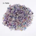 Natural colored fluorite crystal chips, 5-7mm polished tumbled stones for fish tank decor. - 5-7mm Pack (100g)