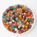 Natural colorful polished agate tumbled stones for home plant pot and fish tank decor. - 50g Weight / 8-12mm