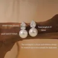 Pendientes gota circonita perla detalle, diseño de joyería elegante para uso diario. - Estilo 2 Plateado