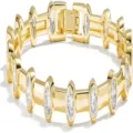 Vergoldetes Gliedarmband Nahaufnahme, funkelnde runde Kristalldetails, eleganter Schmuck - Rundform-Gliederstil (s316) / Gold