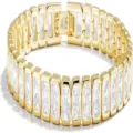 Vergoldete Messing Armband mit Baguette Zirkonia elegante Damen Schmuck Geschenk - Rechteckiger Baguette-Stil (s318) / Gold