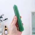 Natural green crystal wand six-sided healing tower pillar gemstone decor for home display - Aventurine Jade / Approx. 15-17cm