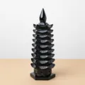Black obsidian 9-tier pagoda crystal craft ornament for home office desk decor energy tower - 20cm