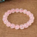 Natürliches 8mm Rosenquarz Kristall Perlen elastisches Armband für Damen und Herren. - 6mm