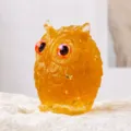 Figurine hibou en résine jaune, ornement de bureau en gravier, jolie statue animale. - Quartz jaune amélioré / Env. 4,8x4 cm