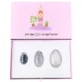 Set di uova yoni in cristallo naturale per esercizi pelvici, scatola regalo elegante. - Set da 3 in Quarzo Ialino / Scatola regalo