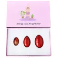 Set di uova yoni in pietra rossa naturale per esercizi di kegel, scatola regalo allenamento - Set da 3 in Diaspro Rosso / Scatola regalo