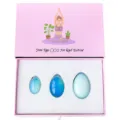 Set di uova yoni in cristallo naturale per esercizi kegel con scatola regalo rosa. - Set da 3 in Opalite / Scatola regalo
