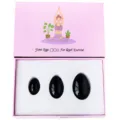 Set di uova Yoni in ossidiana nera per Kegel exercise, 3 pezzi pietre di massaggio naturali. - Set da 3 in Ossidiana / Scatola regalo