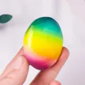 Regenbogen Kristall Handschlag Stein glatte ovale Massage Stein Entspannung Heilung - Galvanisierter Selenit / Ca. 5cm