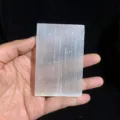 Natural Moroccan selenite crystal plate raw stone healing mineral home decor detail view. - About Length 215MM*Width 45MM*Thickness 12MM