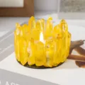 Bougeoir en cristal jaune tasse en verre d'ambiance decorative pour decoration de table - Support Monocristal Électroplaqué / Jaune
