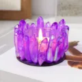 Bougeoir en cristal galvanisé quartz violet chauffe-plat décoration d'intérieur design - Support Monocristal Électroplaqué / Violet