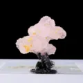 Pink Crystal Money Tree Resin Bonsai Feng Shui Home Office Desk Decor Ornament Figurine - Rose Quartz