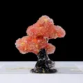Crystal maple tree ornament resin money tree desktop decoration for home office decor - Red Agate