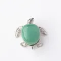 Gruener Kristall Schildkroete Ornament, silberne Tier Dekoration fuer Tisch Figur - Schildkröte - Aventurin