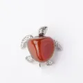 Natürliche rote Kristall Stein Schildkröte Figur silber Metall niedliches Tier Deko Ornament - Schildkröte - Roter Achat