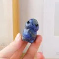 Natürlicher Kristall süße Monster Figur Edelstein geschnitzt Mikro Landschaft Dekor. - Blau Gemasert Stein Pilz Elf
