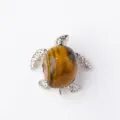 Versilberter Strass Tigerauge Kristall Schildpatt Edelstein Ornament Heim Dekor Stueck - Schildkröte - Tigerauge