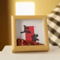 Holz Kristall Kies Fotorahmen Desktop Ornament Chinesischer Stil Glück Dekoration Geschenk - 4-Zoll Erfolg - Roter Jaspis / 4-Zoll