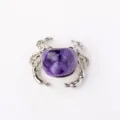 Natürlicher lila Kristall Krabbe Ornament silberes Metall Tier Skulptur Dekorationen - Krabbe - Amethyst