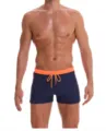 Men's solid color swim trunks, comfortable breathable athletic nylon board shorts with drawstring. - L / Multicolor Floral