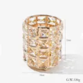 Kristallglas Stiftehalter Make-up Pinsel Aufbewahrungsbecher Gold Metall Schreibtisch - Rund
