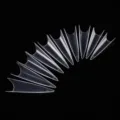 Transparente Stiletto Nagelspitzen im Detail, lange spitze künstliche Nägel mit Größennummern. - Transparent