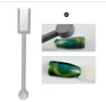 Detailed shot of multi-functional nail cat eye magnet tool, showing shape and gel effect. - Double-Headed Magnet