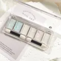 paleta de polvo de espejo sólido de 6 colores para nail art, brillo aurora con applicador. - 01