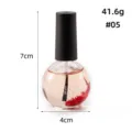 Nail cuticle oil bottle with dried flowers 15ml clear nourishing care treatment for nails - 05 Strawberry