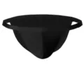 Men's Black T-Back Swim Briefs Sexy Low Rise Minimalist Solid Color Swimwear Variant - S / Black