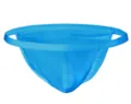 Men's bright blue sexy triangle swimming briefs fashion European style summer beach wear - S / Lake Blue