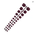 Bordeaux rode kunstmatige teennagels 24 stuks nep nagels setje voor pedicure acryl DIY. - Bordeauxrood