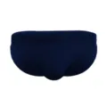 Herren einfarbige marineblaue tiefgeschnittene sportliche Badehose im klassischen Slip-Stil. - M / Marineblau