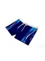 Men's professional athletic swim trunks with comfortable white drawstring waistband. - S / Blue