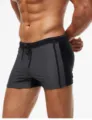 Men's Boxer Swim Trunks Drawstring Solid Color Swimwear Breathable Nylon Bathing Suit - L / Image Color 2