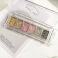 6-Farben feste Nagel Glitzer Palette Aurora Chrom Pulver Glanz Pigment für Nail Art Design - 05